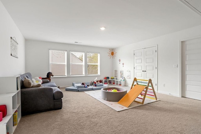 playroom with carpet floors