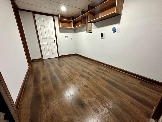 washroom featuring washer hookup and dark wood-type flooring