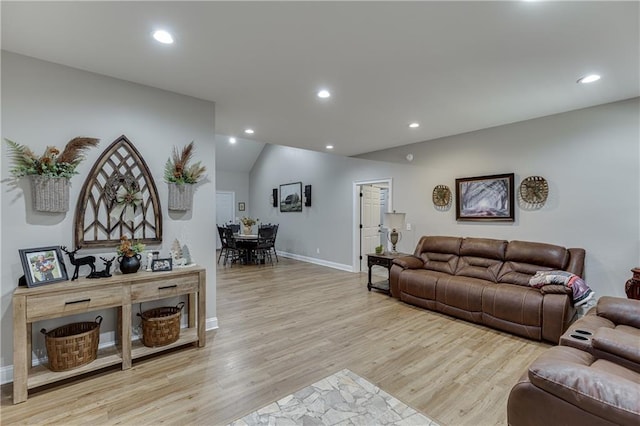 living room featuring light hardwood / wood-style flooring