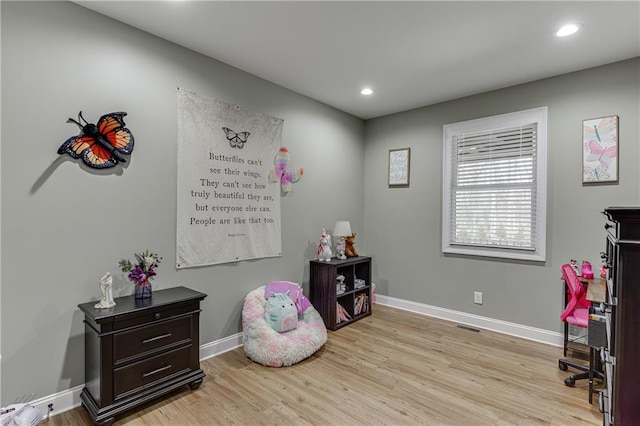 misc room featuring light hardwood / wood-style floors