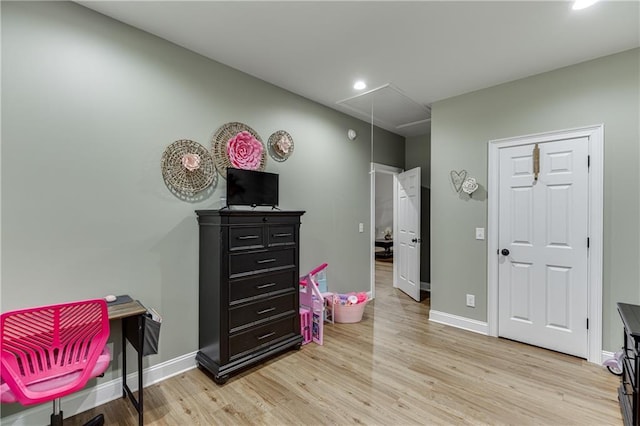 interior space featuring light wood-type flooring