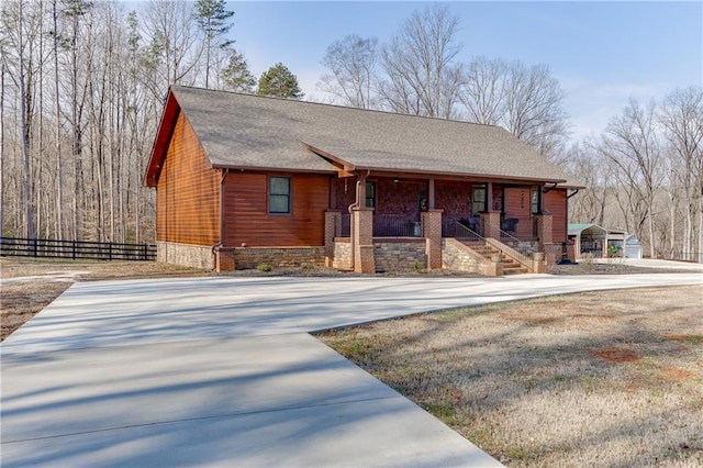 view of front of home with a porch