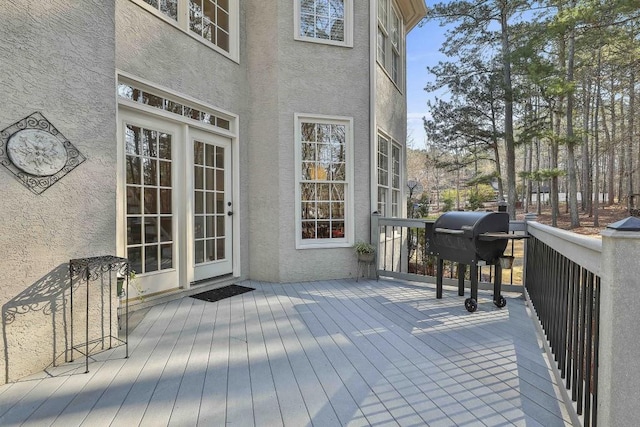 deck featuring area for grilling