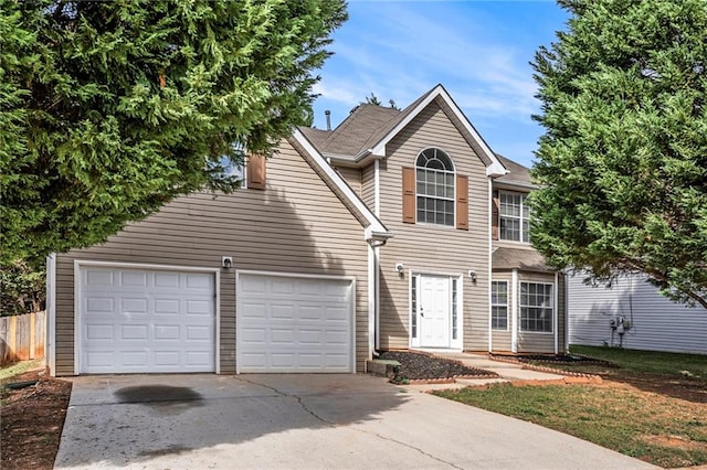 front of property featuring a garage