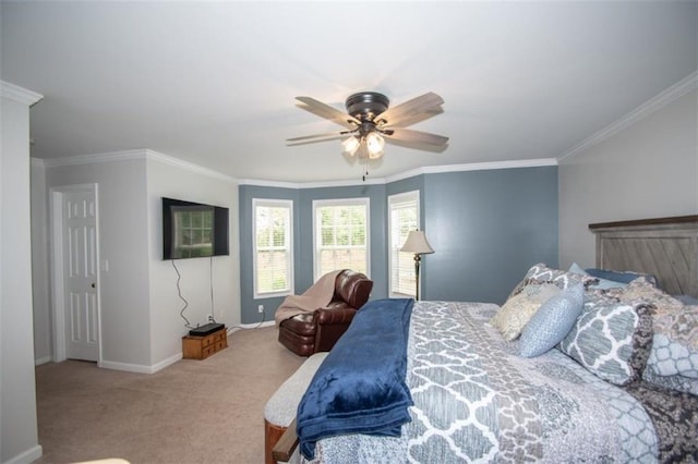 10 Stagg Trce, Social Circle, GA 30025 - bedroom with carpet flooring, ornamental molding, baseboards, and ceiling fan