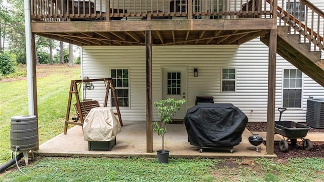 10 Stagg Trce, Social Circle, GA 30025 - view of patio / terrace with a wooden deck, cooling unit, and a grill
