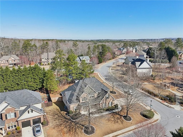 aerial view with a residential view