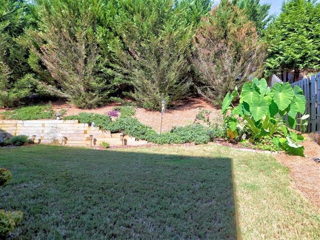 view of yard featuring fence