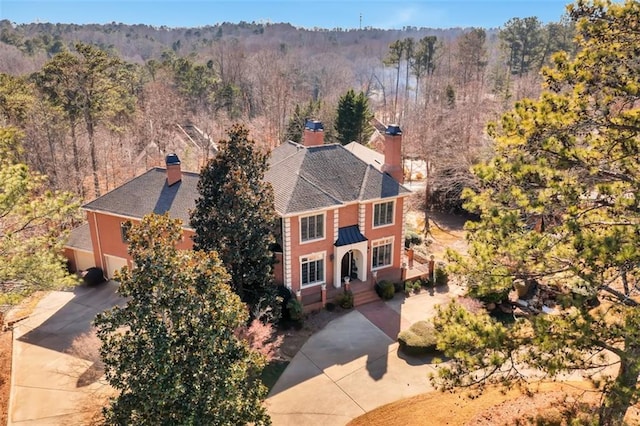3832 Wesley Chapel Rd, Marietta, GA 30062 - aerial view of property and surrounding area with a forest