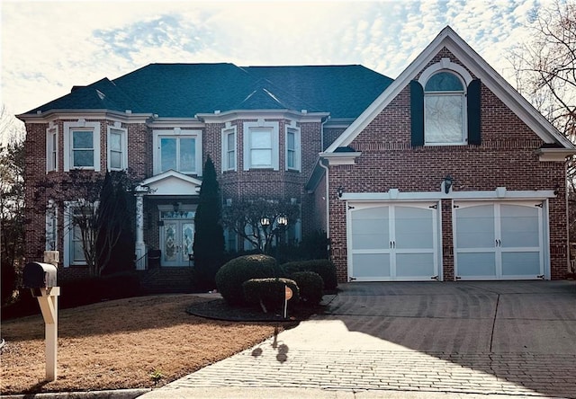 view of front of property featuring a garage