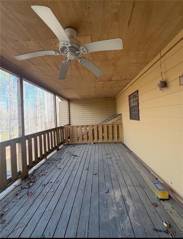 7123 Williamsburg Dr, Riverdale, GA 30274 - wooden terrace with a ceiling fan