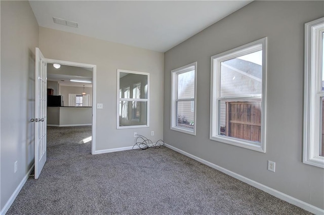 carpeted empty room with a healthy amount of sunlight