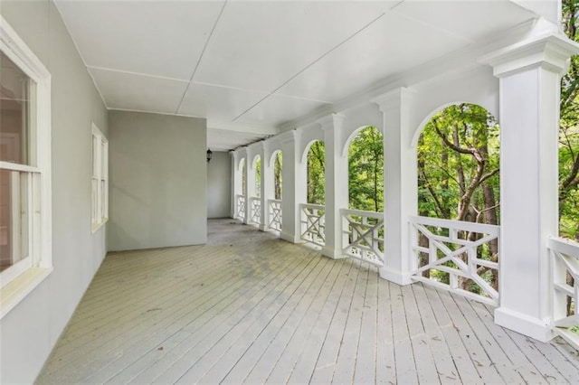 deck with a porch
