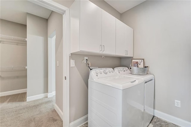 242 Aspen Way, Dallas, GA 30157 - laundry area with washing machine and dryer, cabinet space, and light carpet