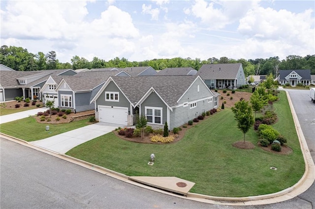 242 Aspen Way, Dallas, GA 30157 - view of front of property with driveway, a front yard, a residential view, and a shingled roof