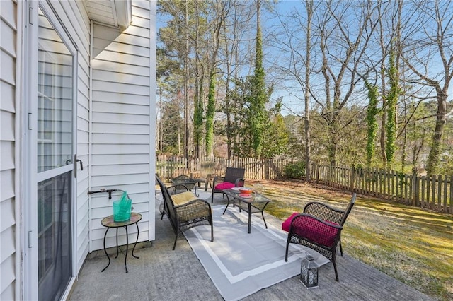 view of patio with a fenced backyard