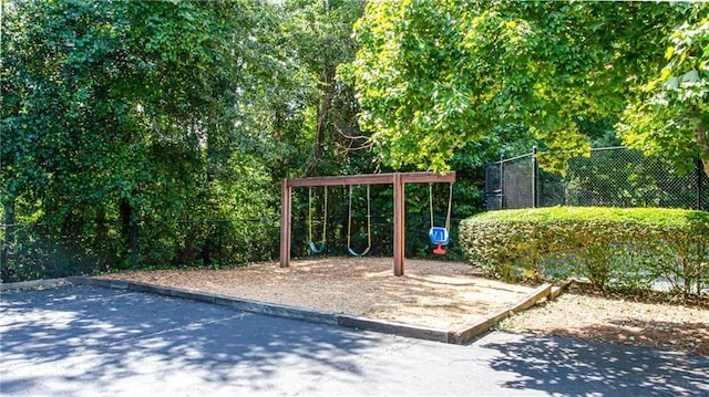 communal playground with fence