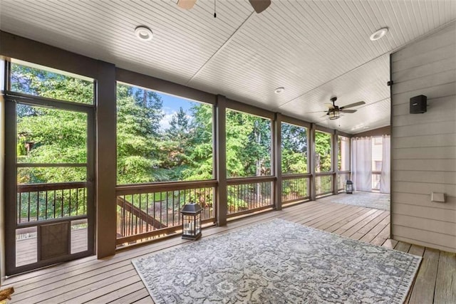 2539 Sagebrush Trl, Buford, GA 30519 - unfurnished sunroom with a ceiling fan and healthy amount of natural light