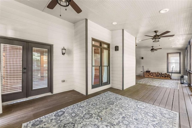 2539 Sagebrush Trl, Buford, GA 30519 - deck featuring french doors and ceiling fan