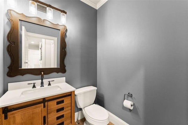 2539 Sagebrush Trl, Buford, GA 30519 - half bath featuring ornamental molding and vanity