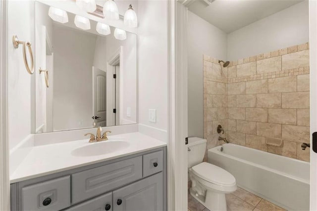 2539 Sagebrush Trl, Buford, GA 30519 - bathroom with vanity, tile patterned floors, and washtub / shower combination