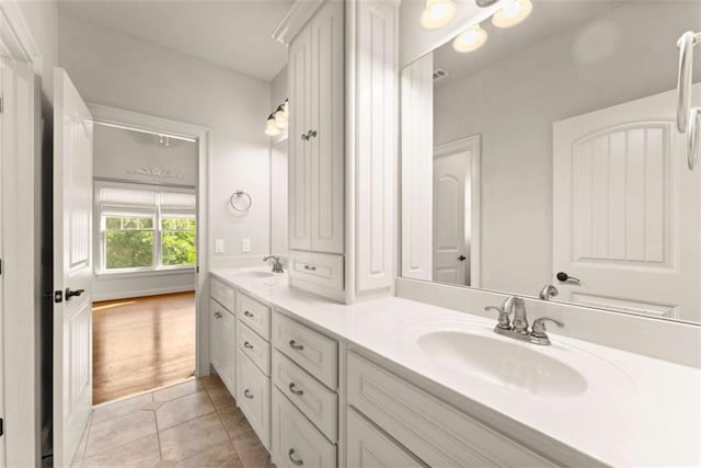 2539 Sagebrush Trl, Buford, GA 30519 - bathroom with double vanity and tile patterned floors