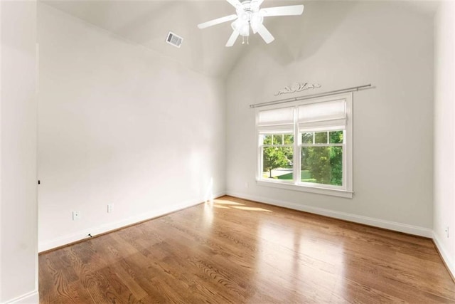 2539 Sagebrush Trl, Buford, GA 30519 - unfurnished room featuring wood finished floors, a ceiling fan, and vaulted ceiling