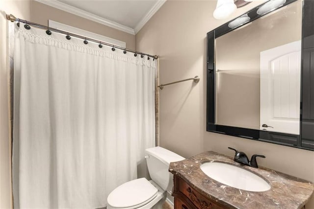 2539 Sagebrush Trl, Buford, GA 30519 - bathroom with ornamental molding, vanity, and a shower with shower curtain