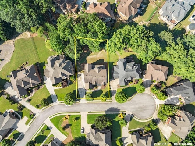 2539 Sagebrush Trl, Buford, GA 30519 - aerial perspective of suburban area with property boundaries highlighted
