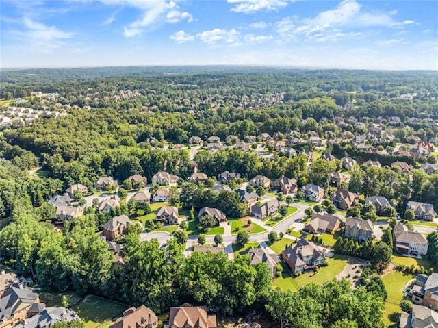 2539 Sagebrush Trl, Buford, GA 30519 - aerial view of residential area featuring a heavily wooded area