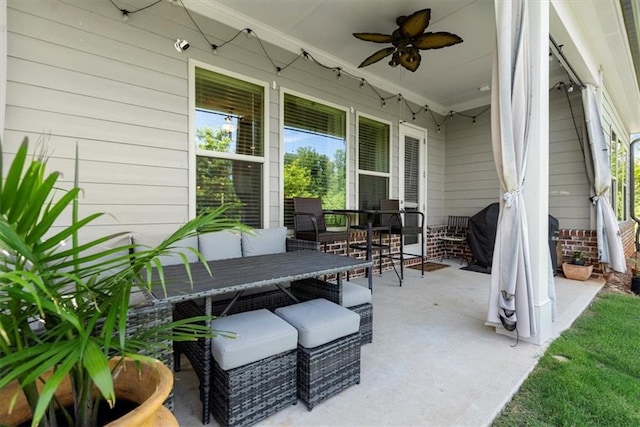 view of patio / terrace with ceiling fan