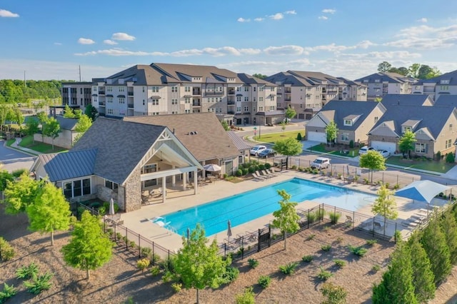 view of pool featuring a patio area