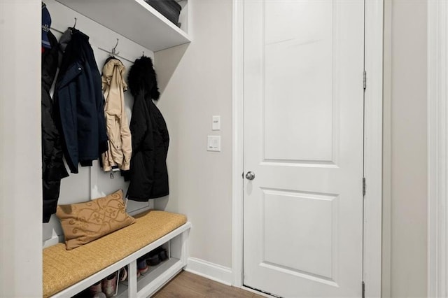 mudroom featuring hardwood / wood-style flooring