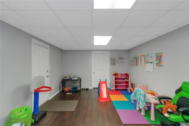 147 Midland Dr, Stockbridge, GA 30281 - recreation room featuring wood finished floors and a drop ceiling