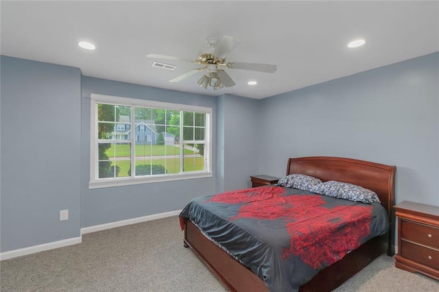 147 Midland Dr, Stockbridge, GA 30281 - bedroom featuring carpet flooring, recessed lighting, baseboards, and ceiling fan
