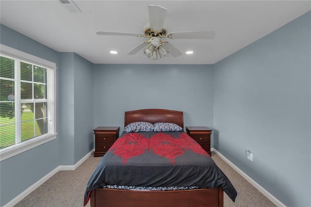 147 Midland Dr, Stockbridge, GA 30281 - bedroom featuring carpet, baseboards, ceiling fan, and recessed lighting