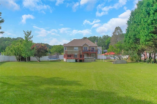 147 Midland Dr, Stockbridge, GA 30281 - view of yard with a trampoline and a deck