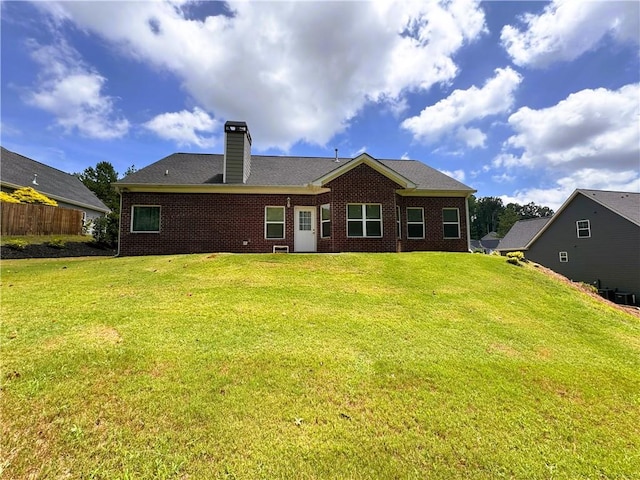 rear view of house with a lawn