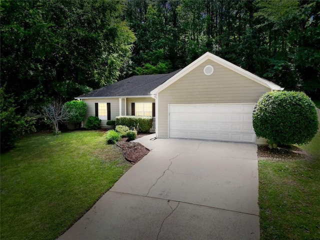 5600 Walnut Creek Ct NW, Lilburn, GA 30047 - ranch-style house featuring concrete driveway, a front lawn, and an attached garage