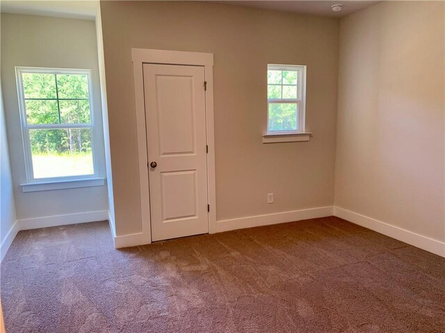 view of carpeted spare room