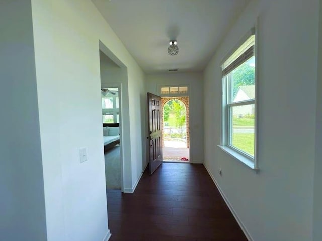 4935 Bellehurst Ln, Cumming, GA 30040 - entryway with dark wood-type flooring and baseboards