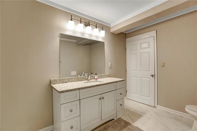 537 Raven Springs Trl, Stone Mountain, GA 30087 - bathroom featuring vanity and marble look tile flooring