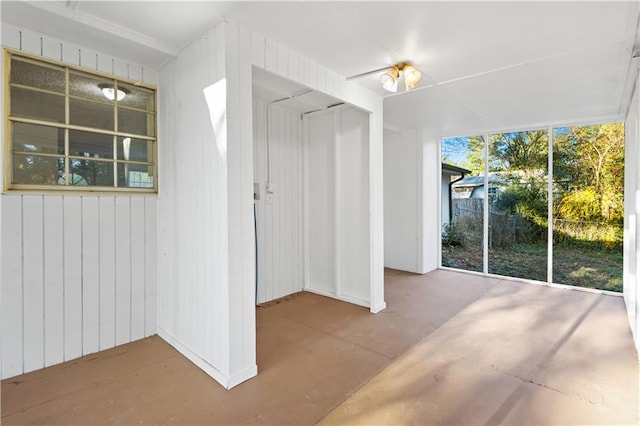 interior space with concrete floors