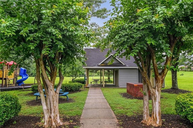 1185 Charter Club Dr, Lawrenceville, GA 30043 - surrounding community with a lawn and a playground