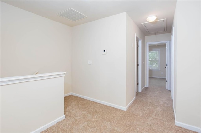 529 Ridge View Xing, Woodstock, GA 30188 - hall featuring attic access, light colored carpet, and baseboards