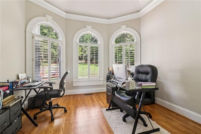 1213 Grande Vw, Loganville, GA 30052 - office space with crown molding and wood finished floors
