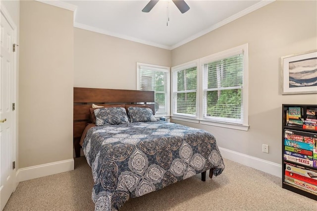1213 Grande Vw, Loganville, GA 30052 - carpeted bedroom with crown molding and a ceiling fan