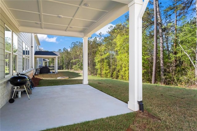 view of patio featuring grilling area