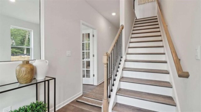 204 College Cir Unit 1003, Hapeville, GA 30354 - stairs with hardwood / wood-style floors