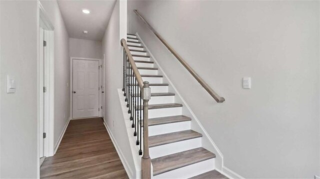 204 College Cir Unit 1003, Hapeville, GA 30354 - staircase with hardwood / wood-style flooring